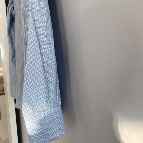 Men shirt J Campbell Los Angeles blue plaid button down long sleeve shirt M - Picture 6 of 13